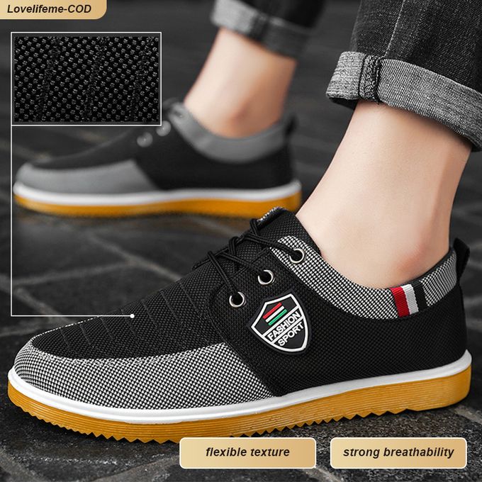 Classic Black Canvas Sneakers - Comfortable, Breathable & Versatile - Image 3