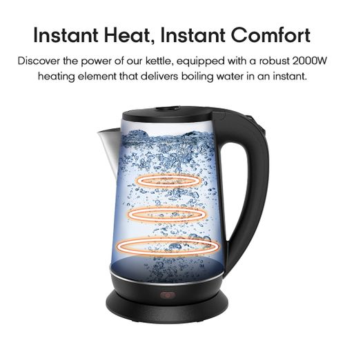 Syinix 2.2L Electric Kettle - Silver SKE22U1 - Image 5