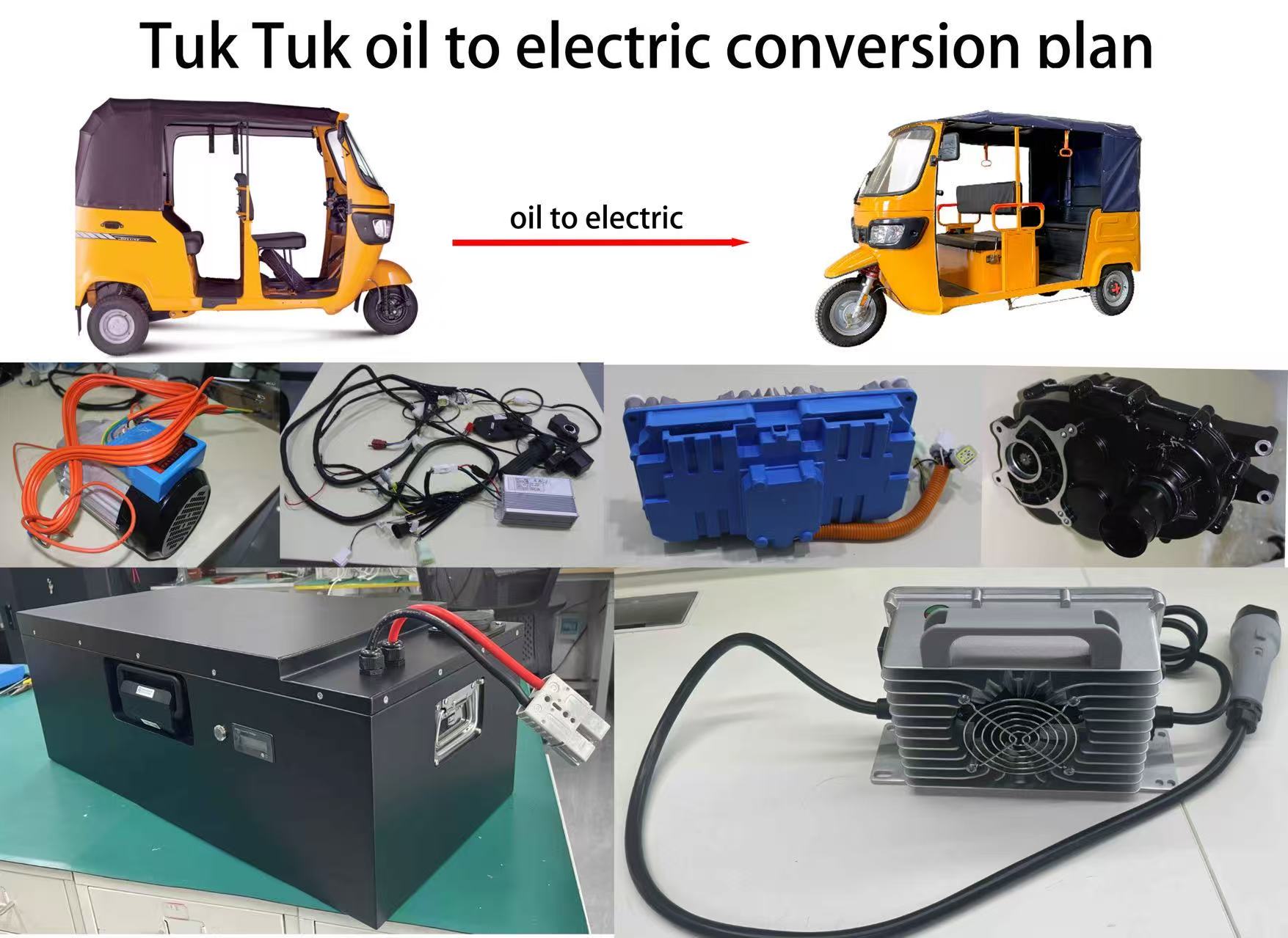 2000W 72V High Speed Electric Tricycle TukTuk Keke Electric Conversion Kit for Bajaj Gas Tricycle - Image 4