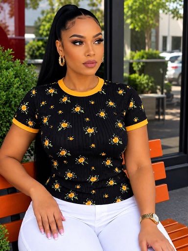 Gorgeous Black Floral Ribbed Top — 5 Ways to Style This Chic Summer Must-Have