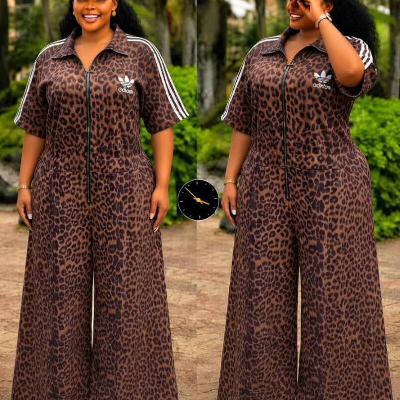 Leopard Print Jumpsuit | Wide Leg Zip-Up Coverall
