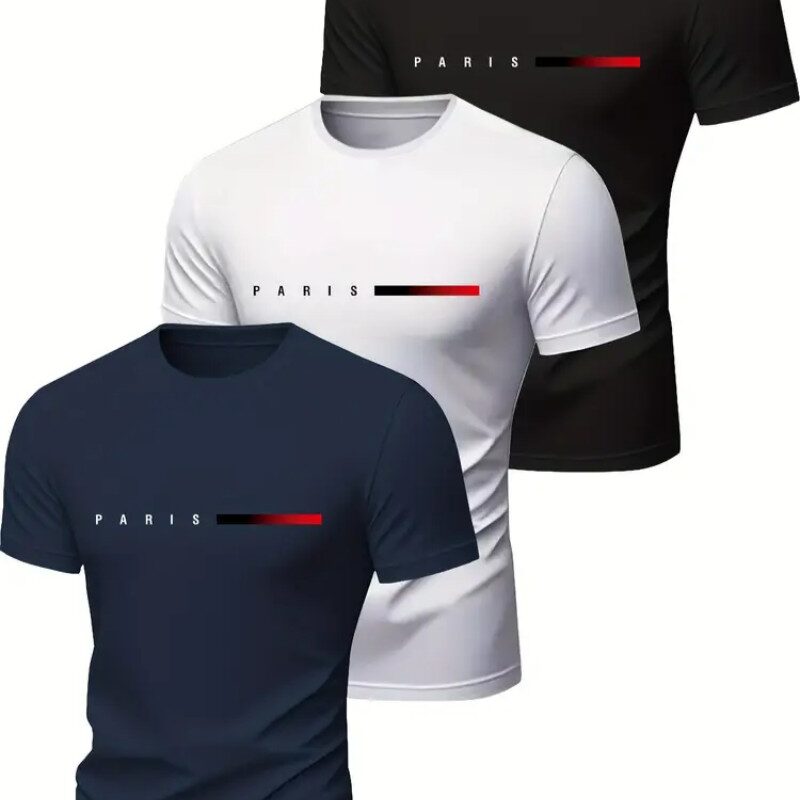 3-in-1 Paris Graphic Tee Set — three crew-neck
