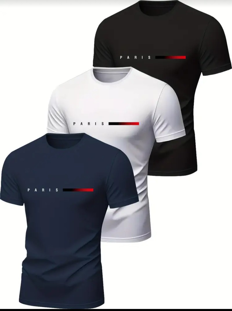 3-in-1 Paris Graphic Tee Set — three crew-neck