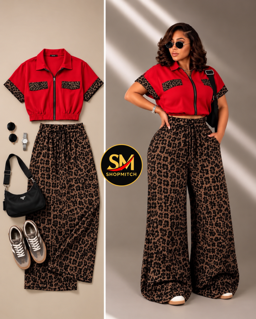 Women’s Leopard Print 2-Piece Fashion Set
