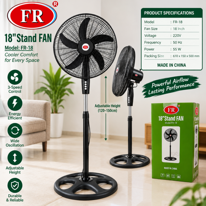 FR 18-Inch Stand Fan – Model FR-18