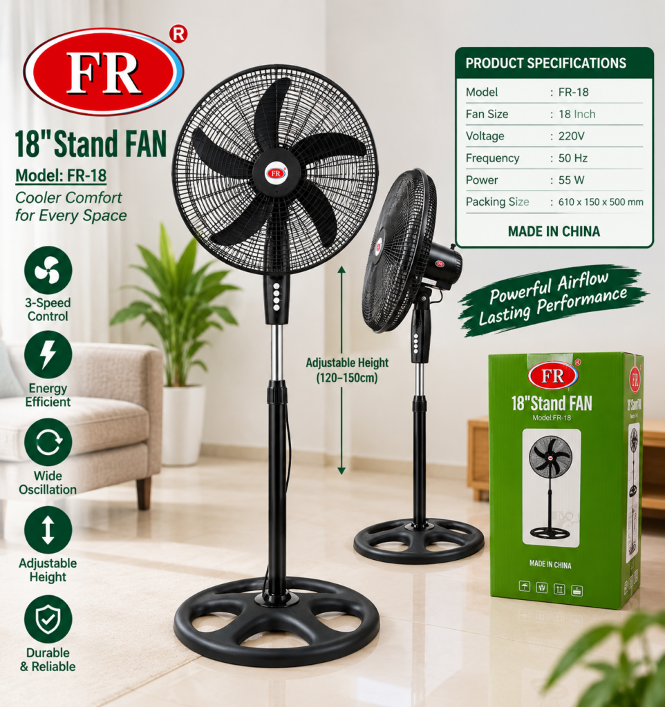 FR 18-Inch Stand Fan – Model FR-18